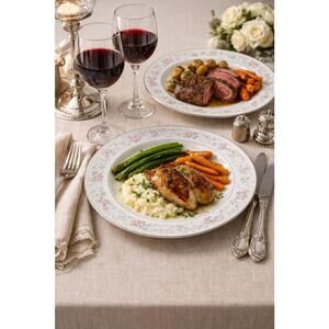 Empress China Japan 1980s Seville Floral Set Of 8 Dinner Plates, 10”